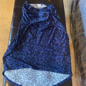 Lularoe “Irma” size L Blue Leopard Print short sleeve top